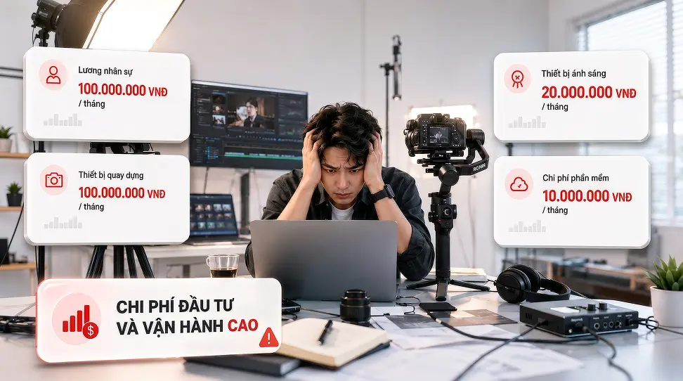 Chi phí duy trì đội ngũ quay phim - thiết kế quá cao Chi phí duy trì đội ngũ quay phim - thiết kế quá cao