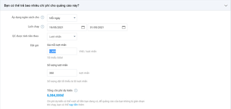 B4: Đặt ngân sách, chi phí quảng cáo B4: Đặt ngân sách, chi phí quảng cáo