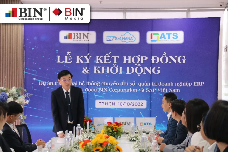 Đại diện Tập đoàn BIN Corporation, SAP Việt Nam, ATS Việt Nam ký kết hợp
tác Đại diện Tập đoàn BIN Corporation, SAP Việt Nam, ATS Việt Nam ký kết hợp
tác
