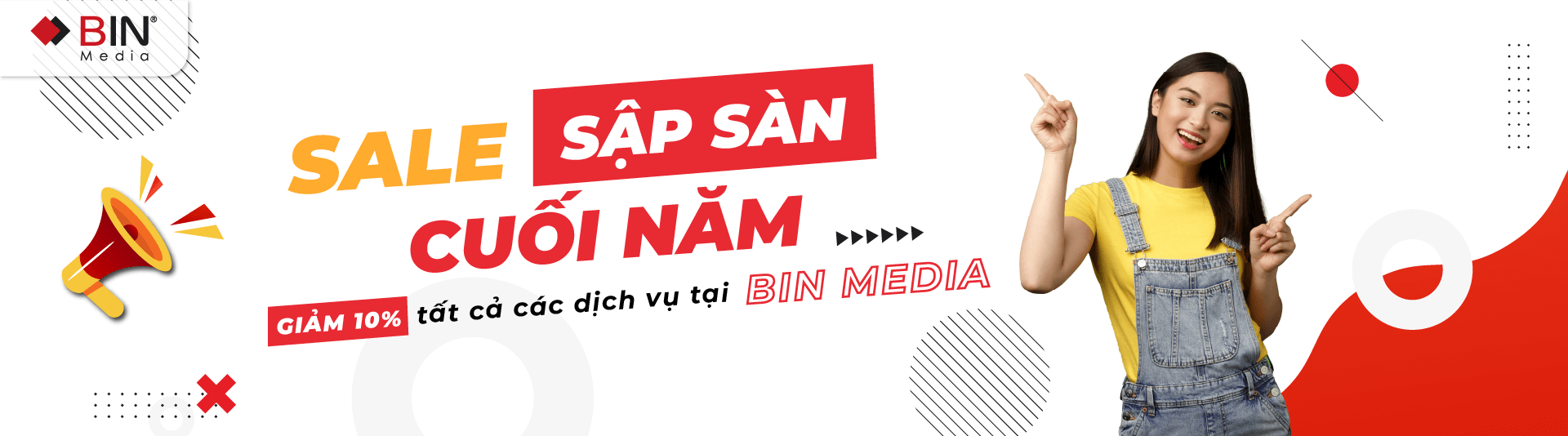 Sale sập sàn cuối năm - Giảm 10% tất cả các dịch vụ tại BIN Media