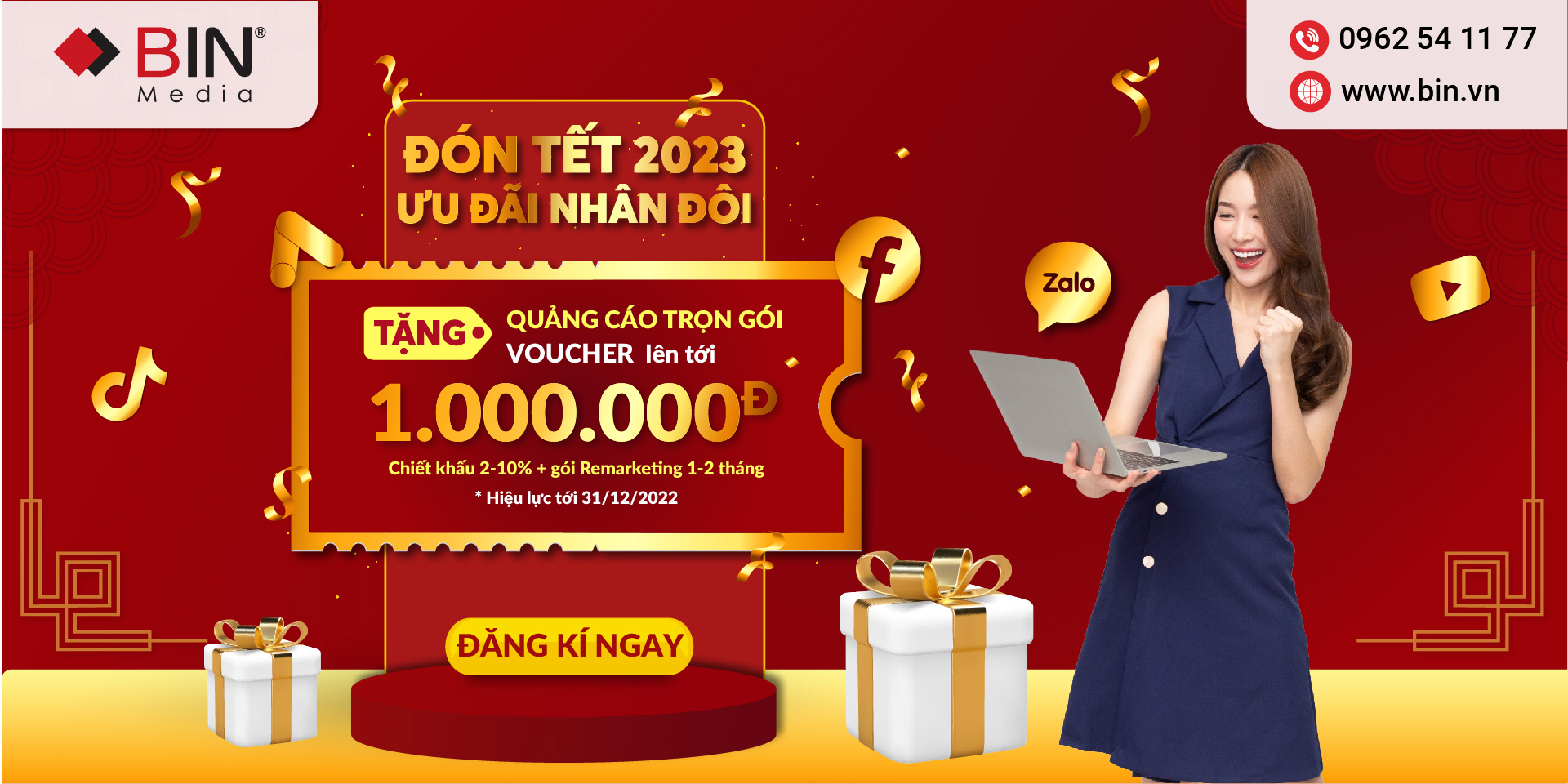 BIN Media tặng ưu đãi kép cho khách hàng đăng ký quảng cáo trọn gói