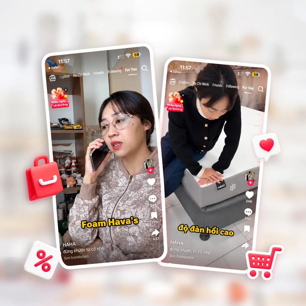 BIN Media x Nệm Havas: 400K lượt hiển thị từ KOC Review, mở rộng mức độ quan tâm trên TikTok