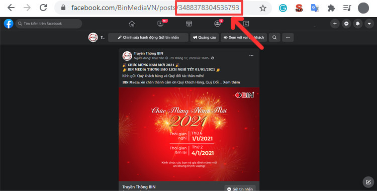 Bước 3: Lấy dãy số cuối cùng của link