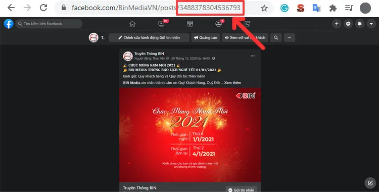 Bước 3: Lấy dãy số cuối cùng của link