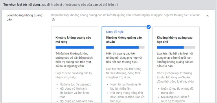 Cài đặt chi tiết cho chiến dịch của bạn