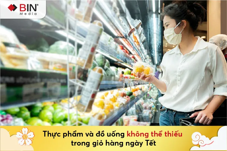 Thực phẩm và đồ uống là mặt hàng không thể thiếu trong giỏ hàng ngày Tết