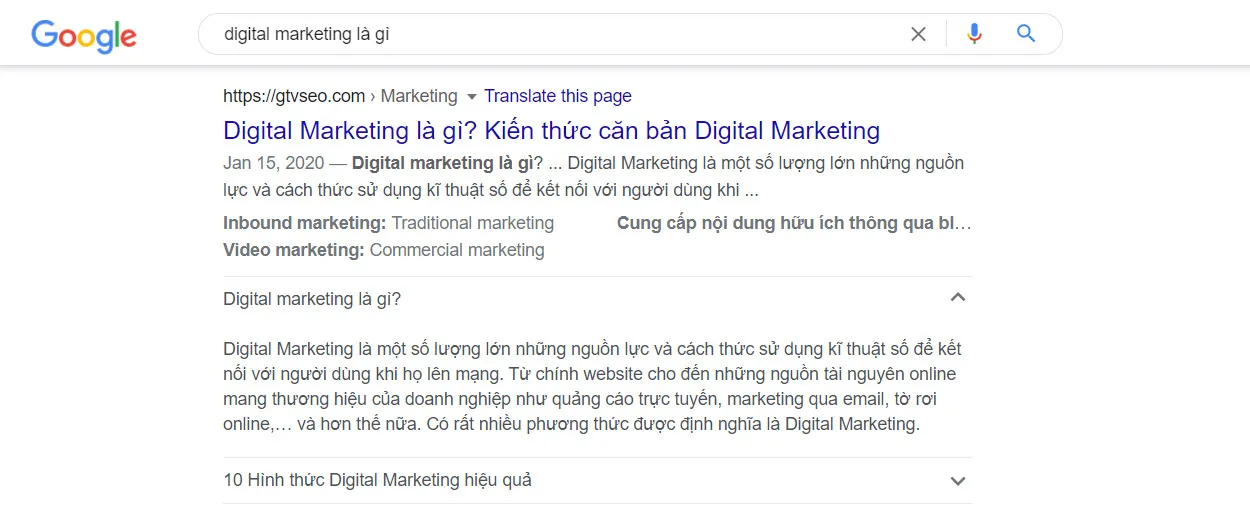 SEO - Google SERPs: Đoạn trích nổi bật