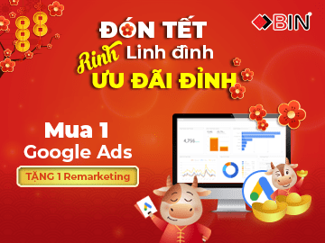 Đón Tết linh đình - Rinh ưu đãi đỉnh Khi mua 1 gói Google Ads tặng ngay 1 gói Remarketing