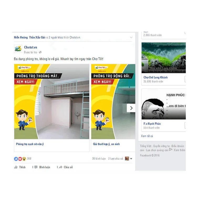 Quảng cáo click web trên bản tin