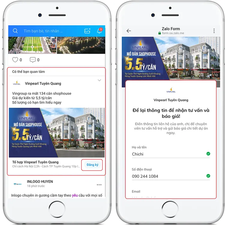 Hình thức 4: Quảng cáo Form (Biểu mẫu) Hình thức 4: Quảng cáo Form (Biểu mẫu)