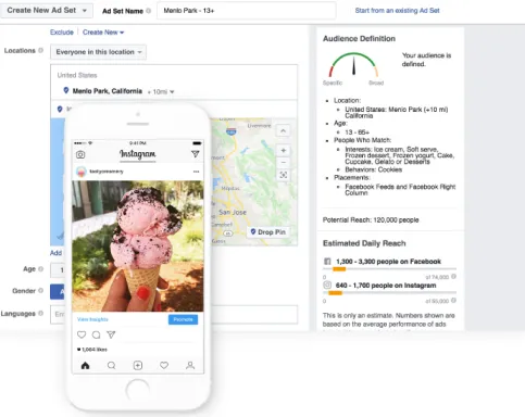 Với Instagram Ads, bạn thoải mái chọn đối tượng tiếp cận