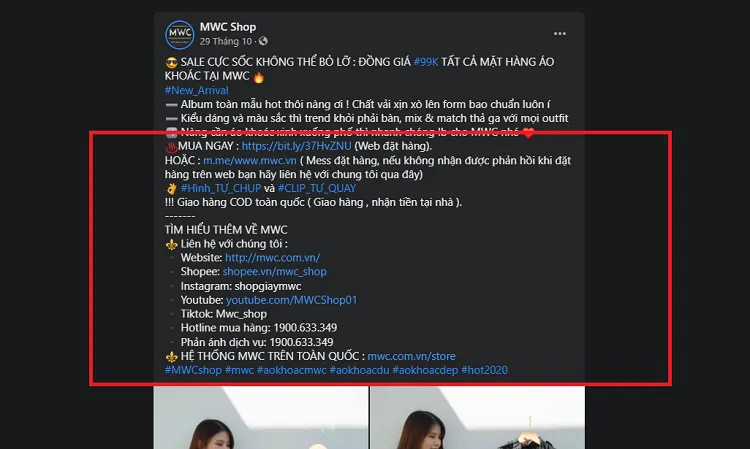 Kêu gọi hành động và để lại thông tin liên hệ