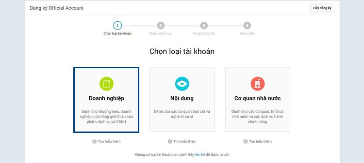 Bước 2: Khởi tạo Zalo Official Account Bước 2: Khởi tạo Zalo Official Account