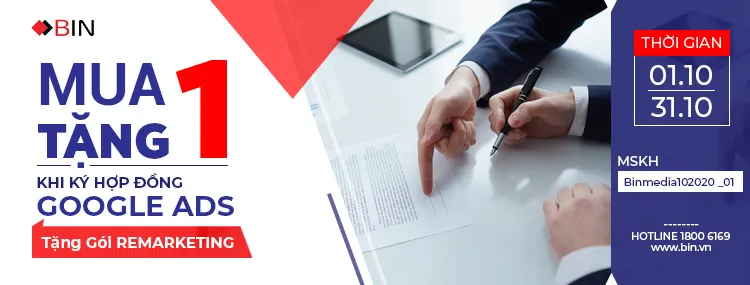 Ký hợp đồng google ads nhanh - doanh thu tăng mạnh - tặng thêm gói remarketing