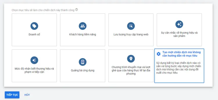 Tạo chiến dịch quảng cáo mới