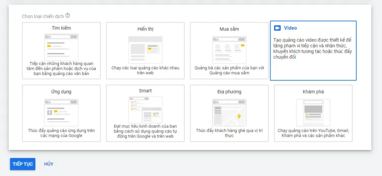 Tạo chiến dịch quảng cáo mới