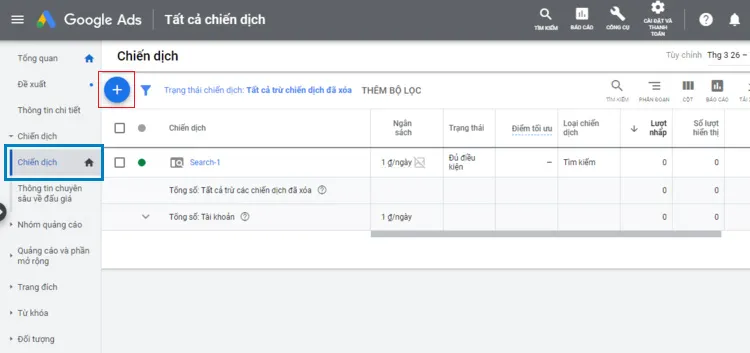 Tạo chiến dịch quảng cáo mới