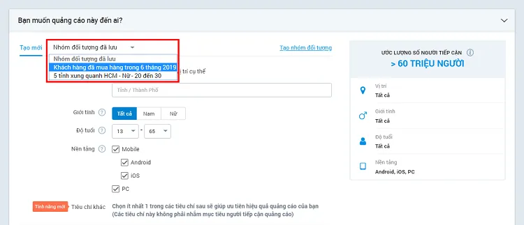 Làm sao để tạo quảng cáo theo danh sách số điện thoại đã có?