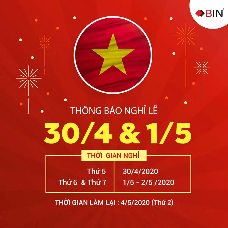 Thông Báo Nghỉ Lễ 30/4/2020 Thông Báo Nghỉ Lễ 30/4/2020